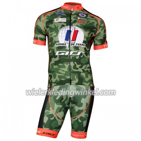 Set Fietsshirt + Korte Koersbroek 2018 Armee De Terre N001